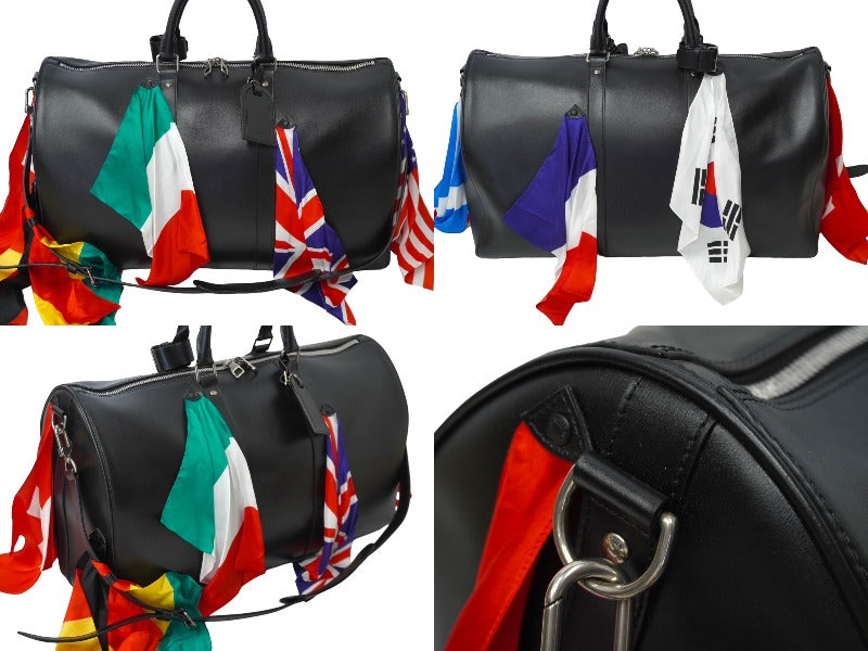 新品同様 LOUIS VUITTON ルイ ヴィトン ヴァージルアブロー キーポル バンドリエール フラッグ 50cm M55268 ブラック 中古 62233