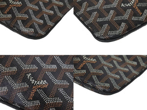 極美品 GOYARD ゴヤール セナ MM クラッチバッグ SENAT2MMLTY01CL01P PVC カーフスキン ブラック シルバー金具 中古 62234