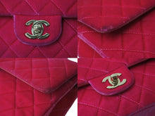 画像をギャラリービューアに読み込む, CHANEL シャネル ベロアマトラッセ25 Wフラップ Wチェーンショルダーバッグ ピンク 21番台 ゴールド金具 美品 中古 62254