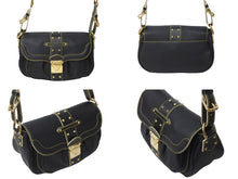 画像をギャラリービューアに読み込む, 極美品 LOUIS VUITTON ルイヴィトン スハリ コンフィダン ワンショルダーバッグ M91784 ブラック ゴールド金具 中古 62266