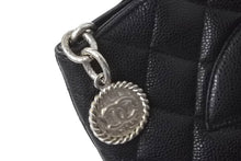 画像をギャラリービューアに読み込む, 極美品 CHANEL シャネル 復刻トートバック A01804 15番台 キャビアスキン ブラック シルバープレート 中古 62280