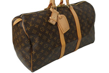 画像をギャラリービューアに読み込む, LOUIS VUITTON ルイヴィトン モノグラム キーポル45 ボストンバッグ PVC レザー M41428 ゴールド金具 ブラウン 良品 中古 62288