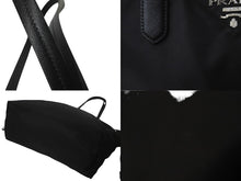 Load image into Gallery viewer, PRADA プラダ トートバッグ 肩掛け BR4001 ナイロン テスート レザー ブラック ピンク シルバー金具 美品 中古 62307