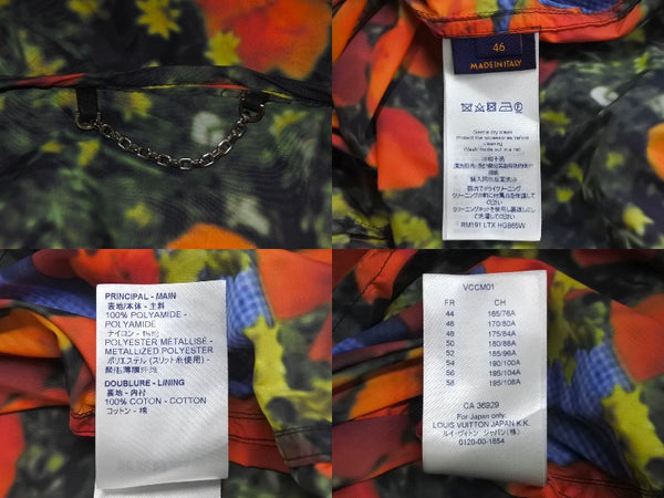 LOUIS VUITTON ルイヴィトン フローラル ハーフジップ ジャケット RM191 LTX HGB65W サイズ46 ナイロン 花柄 美品 中古 62330