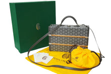 画像をギャラリービューアに読み込む, 極美品 新型 GOYARD ゴヤール パラスMM トランクケース 2WAY ヘリンボーン柄 レザー グレー 中古 62342