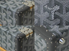 Load image into Gallery viewer, 極美品 新型 GOYARD ゴヤール パラスMM トランクケース 2WAY ヘリンボーン柄 レザー グレー 中古 62342