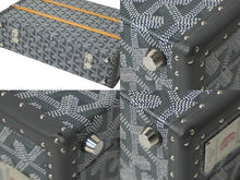 Load image into Gallery viewer, 極美品 新型 GOYARD ゴヤール パラスMM トランクケース 2WAY ヘリンボーン柄 レザー グレー 中古 62342