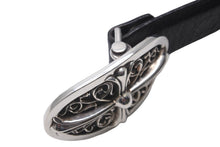Load image into Gallery viewer, 極美品 CHROME HEARTS クロムハーツ OVAL CROSS STRAP 1.5/1.5 クラシック オーバルクロス バックル レザーベルト 中古 62346