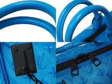 画像をギャラリービューアに読み込む, 極美品 LOUIS VUITTON ルイヴィトン モノグラム キーポル トリアングル 50 ボストンバッグ メッシュ ブルー M45048 中古 62354