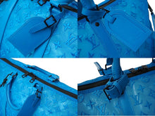 画像をギャラリービューアに読み込む, 極美品 LOUIS VUITTON ルイヴィトン モノグラム キーポル トリアングル 50 ボストンバッグ メッシュ ブルー M45048 中古 62354