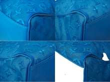 画像をギャラリービューアに読み込む, 極美品 LOUIS VUITTON ルイヴィトン モノグラム キーポル トリアングル 50 ボストンバッグ メッシュ ブルー M45048 中古 62354