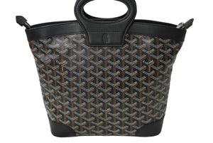 GOYARD ゴヤール ベルーガ PM ハンドバッグ PVCコーティングキャンバス ブラック シルバー金具 美品 中古 62391