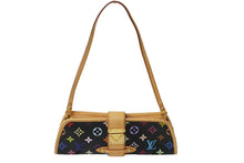 画像をギャラリービューアに読み込む, 極美品 LOUIS VUITTON ルイヴィトン 村上隆 シャーリー M40050 モノグラムマルチ ブラック ゴールド金具 中古 62393