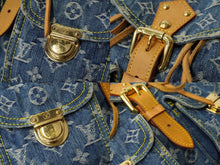 画像をギャラリービューアに読み込む, LOUIS VUITTON ルイヴィトン サックアドGM リュック・バックパック M95056 モノグラムデニム ブルー ゴールド金具 美品 中古 62408