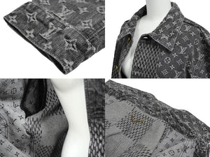 LOUIS VUITTON ルイヴィトン NIGO ジャイアント ダミエウェーブス デニムジャケット HJA11WUZC A435 48 ブラック 美品 62415