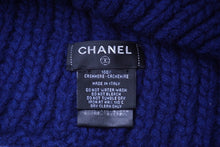 画像をギャラリービューアに読み込む, 極美品 CHANEL シャネル ココマーク カシミヤ ニットキャップ ブルー ロゴ ビーニー 帽子 ニット帽 小物 美品 中古 62449