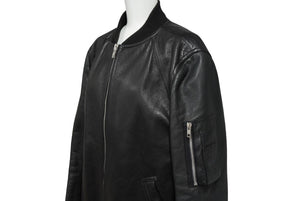 Rick Owens リックオウエンス 16SS レザーボンバージャケット RU16S3775-LCW ブラック サイズ52 美品 中古 62450