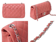 画像をギャラリービューアに読み込む, CHANEL シャネル 横長 20cm ショルダーバッグ ミニマトラッセショルダーチェーン ピンク ラムスキン 美品 中古 62445