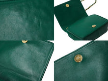 Load image into Gallery viewer, CHANEL シャネル チェーンショルダーバッグ ココマーク ヴィンテージ 0番台 ラムスキン グリーン ゴールド金具 美品 中古 62469