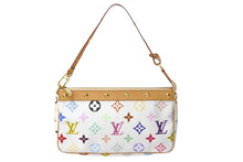 画像をギャラリービューアに読み込む, 新品同様 LOUIS VUITTON ルイヴィトン 村上隆 ホワイト ポシェットアクセソワール マルチカラー M92649 中古 62503