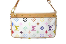 画像をギャラリービューアに読み込む, 新品同様 LOUIS VUITTON ルイヴィトン 村上隆 ホワイト ポシェットアクセソワール マルチカラー M92649 中古 62503