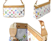 画像をギャラリービューアに読み込む, 新品同様 LOUIS VUITTON ルイヴィトン 村上隆 ホワイト ポシェットアクセソワール マルチカラー M92649 中古 62503