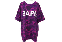 Load image into Gallery viewer, A BATHING APE アベイシングエイプ 半袖Ｔシャツ 001CSJ201015M XLサイズ カモフラージュ コットン パープル 美品 中古 62511