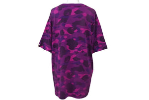 A BATHING APE アベイシングエイプ 半袖Ｔシャツ 001CSJ201015M XLサイズ カモフラージュ コットン パープル 美品 中古 62511