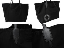 画像をギャラリービューアに読み込む, CHROME HEARTS クロムハーツ ルシール トートバッグ キャンバス ダガー ロゴプリント ブラック シルバー925 美品 中古 62517