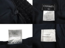 画像をギャラリービューアに読み込む, CHANEL シャネル ツイードセットアップ 02年 ネイビー ブラック P19831V11550 P19788V11550 サイズ上42 下38 美品 中古 62527