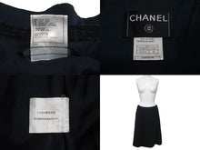 画像をギャラリービューアに読み込む, CHANEL シャネル ツイードセットアップ 02年 ネイビー ブラック P19831V11550 P19788V11550 サイズ上42 下38 美品 中古 62527