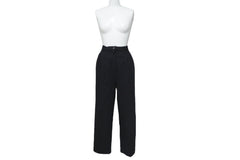 CHANEL Side Ribbon Pants Ribbon Tape Logo Here Mark Button Size 36 Black Good Condition Used 62531