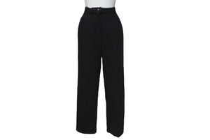 CHANEL Side Ribbon Pants Ribbon Tape Logo Here Mark Button Size 36 Black Good Condition Used 62531