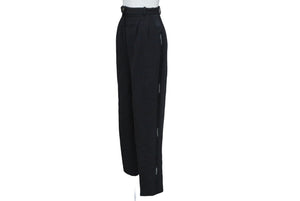 CHANEL Side Ribbon Pants Ribbon Tape Logo Here Mark Button Size 36 Black Good Condition Used 62531