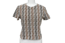 Load image into Gallery viewer, 極美品 FENDI フェンディ 半袖Ｔシャツ サイズ42 ズッカ 総柄 D-OS-9300DW コットン ナイロン ブラウン グレー 中古 62534