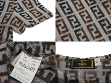 画像をギャラリービューアに読み込む, 極美品 FENDI フェンディ 半袖Ｔシャツ サイズ42 ズッカ 総柄 D-OS-9300DW コットン ナイロン ブラウン グレー 中古 62534