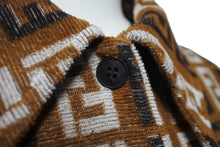 画像をギャラリービューアに読み込む, 極美品 FENDI フェンディ ポロシャツ サイズ42 ズッカ柄 総柄 パイル生地 コットン ナイロン マルチカラー 中古 62535