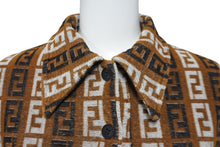 画像をギャラリービューアに読み込む, 極美品 FENDI フェンディ ポロシャツ サイズ42 ズッカ柄 総柄 パイル生地 コットン ナイロン マルチカラー 中古 62535