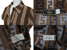 画像をギャラリービューアに読み込む, 極美品 FENDI フェンディ ポロシャツ サイズ42 ズッカ柄 総柄 パイル生地 コットン ナイロン マルチカラー 中古 62535