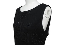 画像をギャラリービューアに読み込む, 極美品 FENDI フェンディ タンクトップ ニット スパンコール ロゴ 刺繍 ウール アクリル サイズ38 ブラック 中古 62540