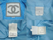 画像をギャラリービューアに読み込む, CHANEL シャネル スポーツライン ナイロン ダウンジャケット 2002年春 P19435V11333 ブルー オレンジ サイズ44 良品 中古 62542