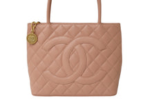 画像をギャラリービューアに読み込む, 極美品 CHANEL シャネル 復刻トート 6番台 ハンドバッグ ココマーク キャビアスキン ピンク ゴールド金具 中古 62549