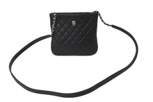 Load image into Gallery viewer, CHANEL シャネル キルティング ココマーク ミニショルダーバッグ 17番台 ブラック シルバーチェーン カーフ 美品 中古 62551