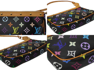 新品同様 LOUIS VUITTON ルイヴィトン モノグラムマルチ ポシェット アクセソワ―ル ブラック M92648 村上隆 中古 62552