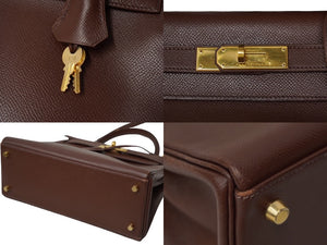 HERMES エルメス ケリー28 内縫い カカオ ブラウン ◻︎D刻印 エプソン ゴールド金具 ハンドバッグ 美品 中古 62557