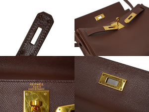 HERMES エルメス ケリー28 内縫い カカオ ブラウン ◻︎D刻印 エプソン ゴールド金具 ハンドバッグ 美品 中古 62557