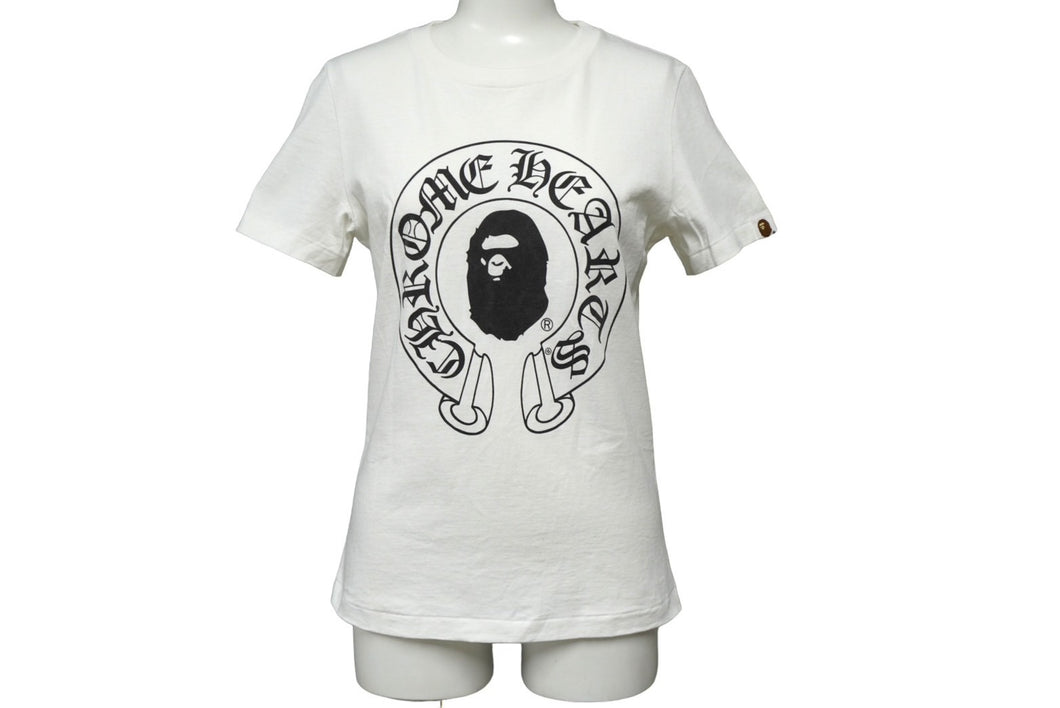 A BATHING APE アベイシングエイプ×Chrome Hearts クロムハーツ コラボ 半袖Tシャツ XS ホワイト ブラック 美品 中古  62591 – Casanova Vintage