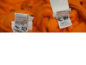 極美品 CHROME HEARTS クロムハーツ ×オフホワイト ロゴバックプリントプルオーバーパーカー オレンジ サイズXL 中古 62592