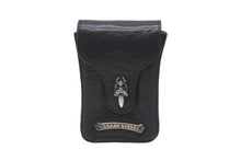 画像をギャラリービューアに読み込む, CHROME HEARTS クロムハーツ シガレットケース ダガー レザー ブラック シルバー925 美品 中古 62597