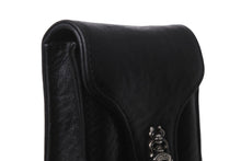 画像をギャラリービューアに読み込む, CHROME HEARTS クロムハーツ シガレットケース ダガー レザー ブラック シルバー925 美品 中古 62597